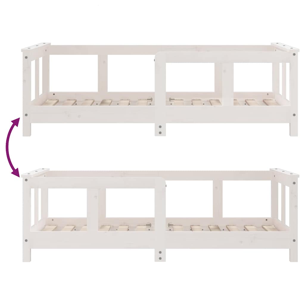Cadre de lit pour enfant blanc 70x140 cm bois de pin massif - XIOS