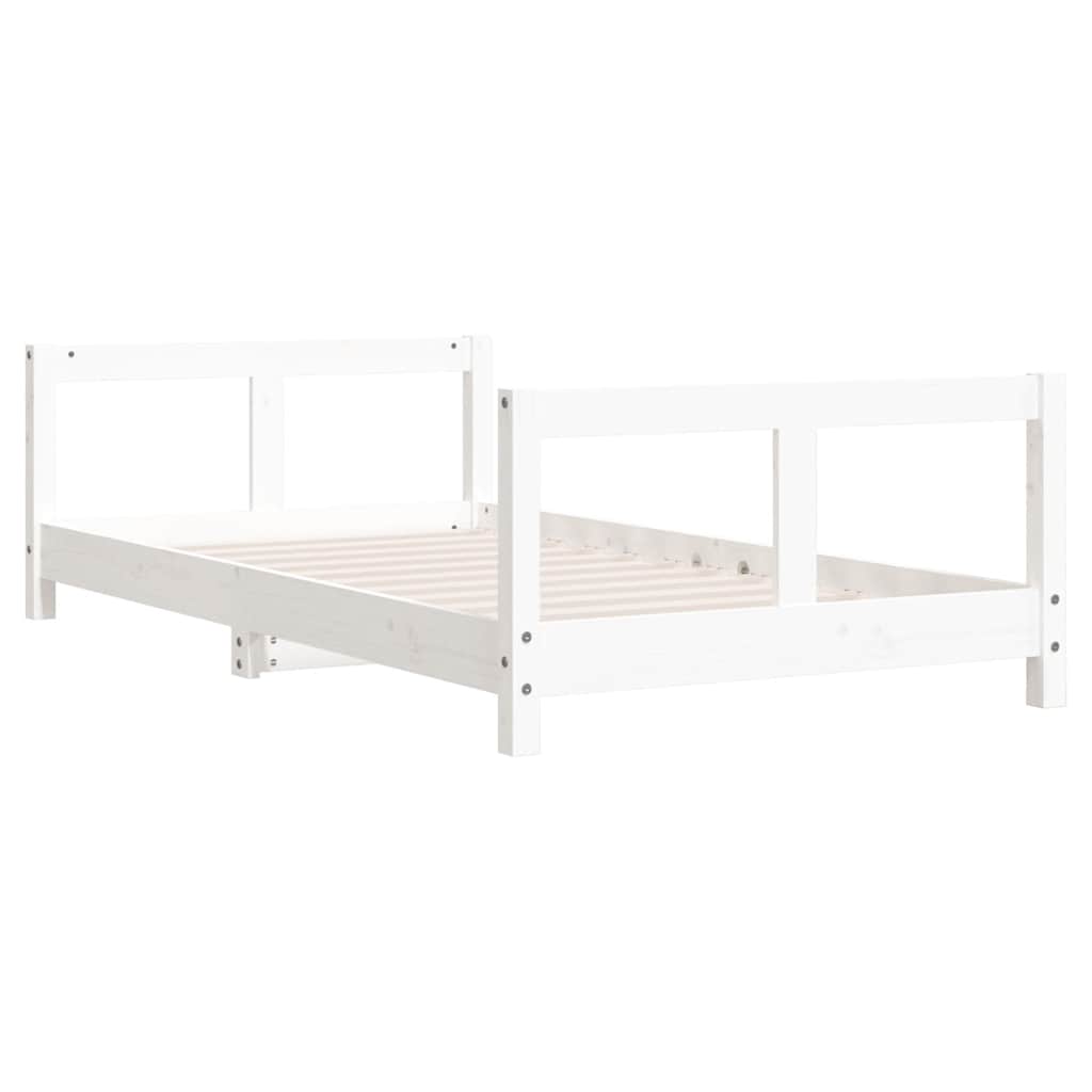 Cadre de lit pour enfant blanc 80x160 cm bois de pin massif - XIOS