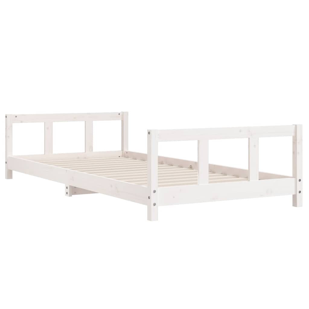Cadre de lit pour enfants blanc 90x190 cm bois de pin massif - XIOS