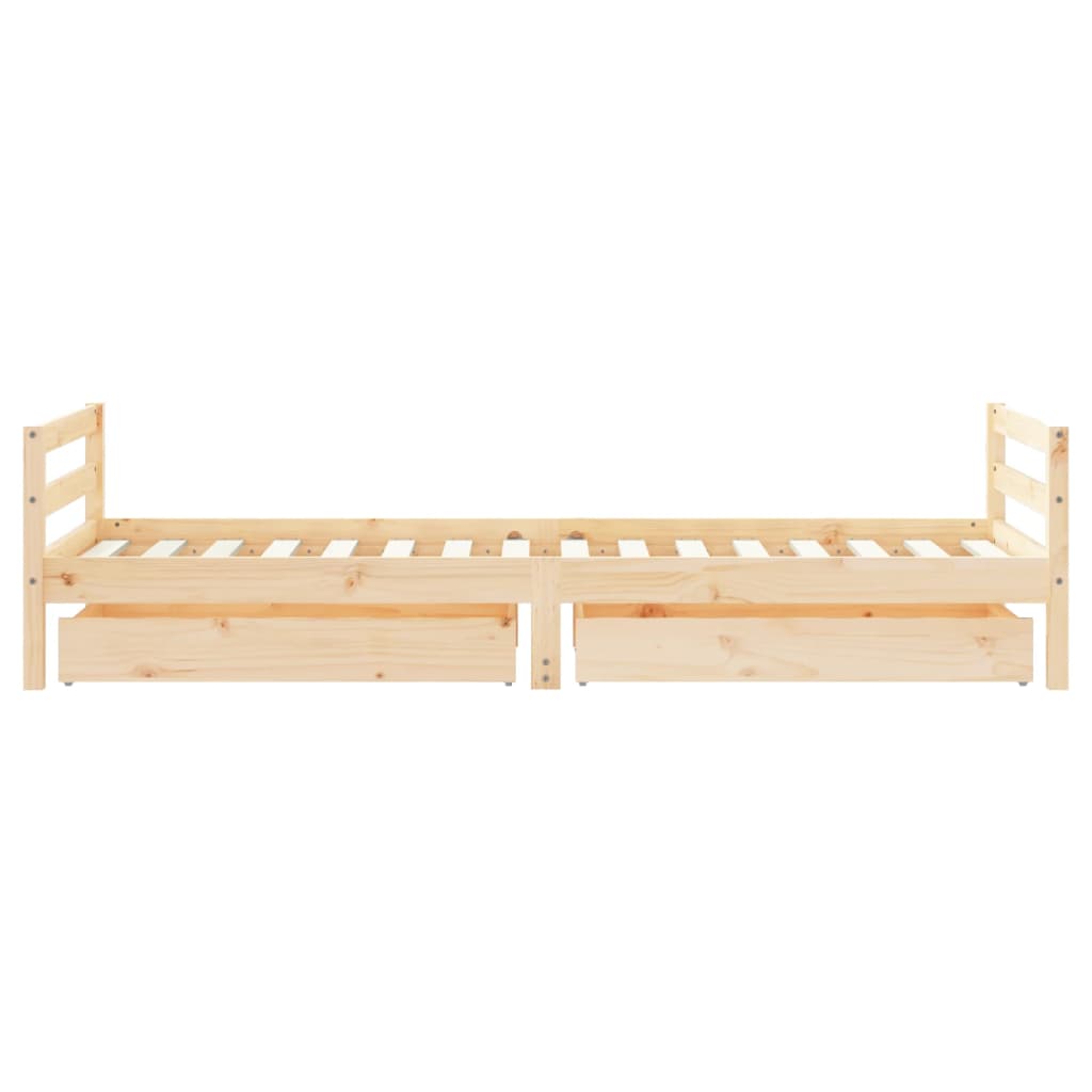 Cadre de lit pour enfants gris 80x200 cm bois de pin massif - XIOS