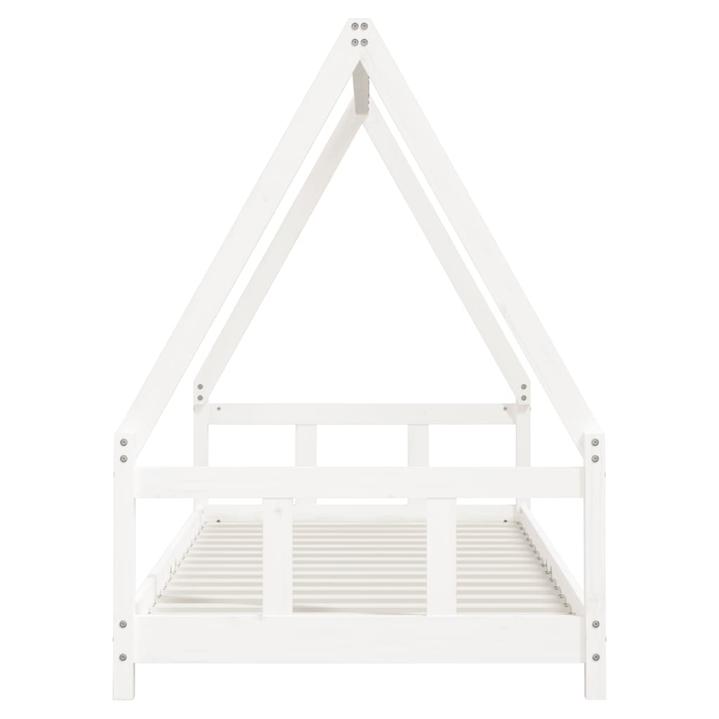 Cadre de lit pour enfants blanc 90x200 cm bois de pin massif - XIOS
