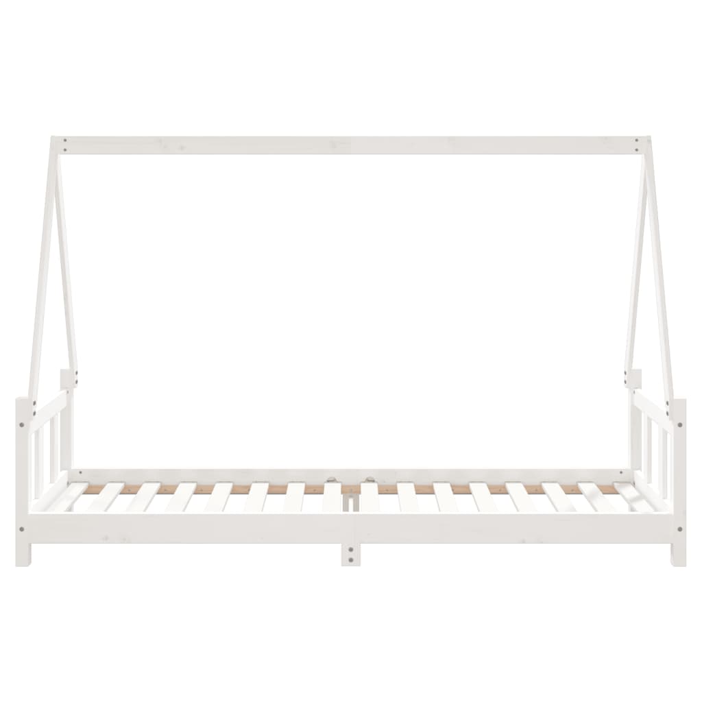 Cadre de lit pour enfants blanc 90x200 cm bois de pin massif - XIOS