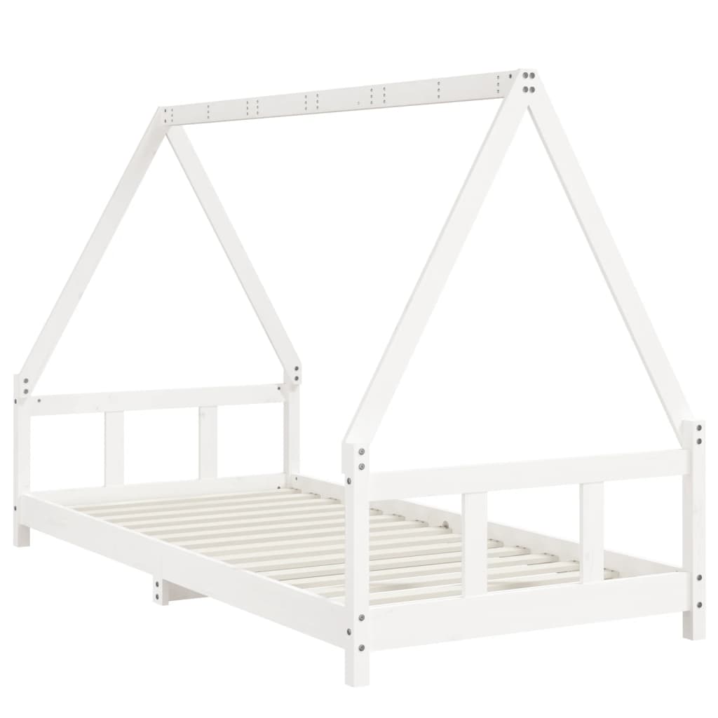 Cadre de lit pour enfants blanc 90x200 cm bois de pin massif - XIOS