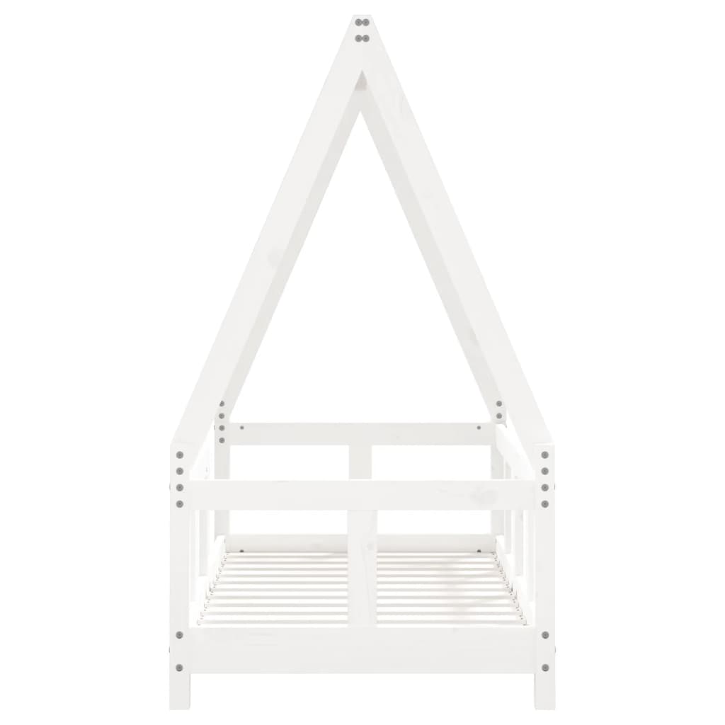 Cadre de lit pour enfant blanc 70x140 cm bois de pin massif - XIOS