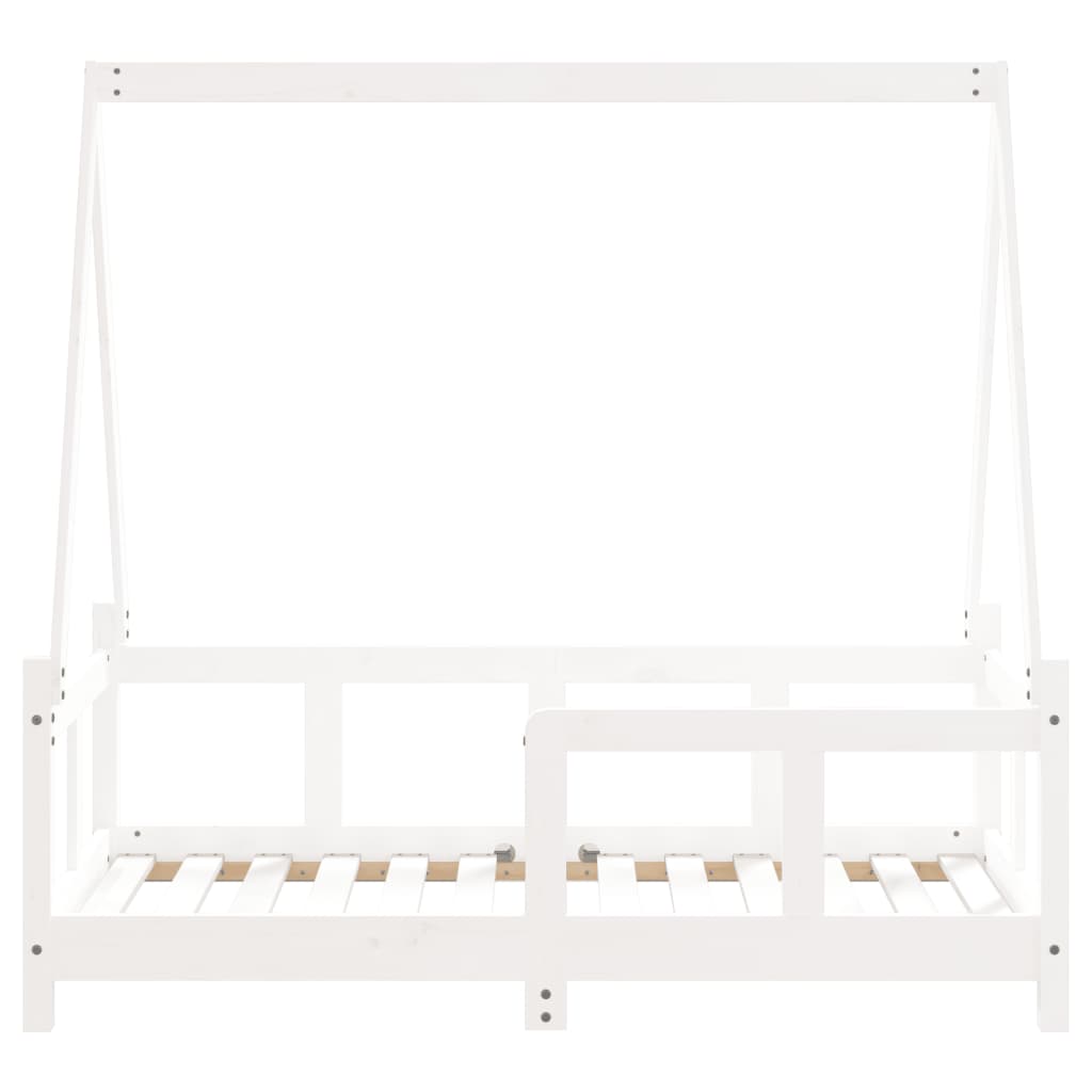 Cadre de lit pour enfant blanc 70x140 cm bois de pin massif - XIOS