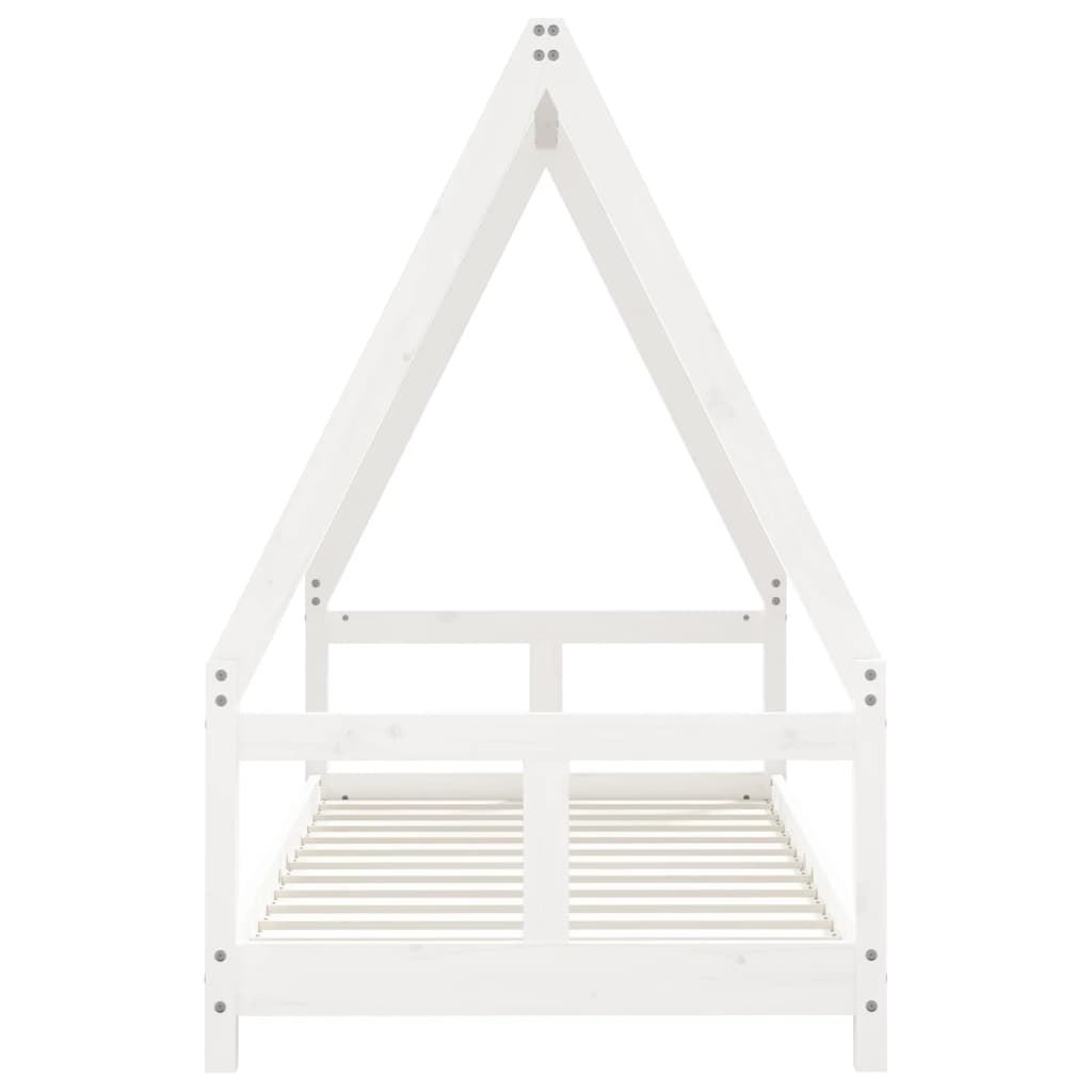 Cadre de lit pour enfant blanc 80x160 cm bois de pin massif - XIOS