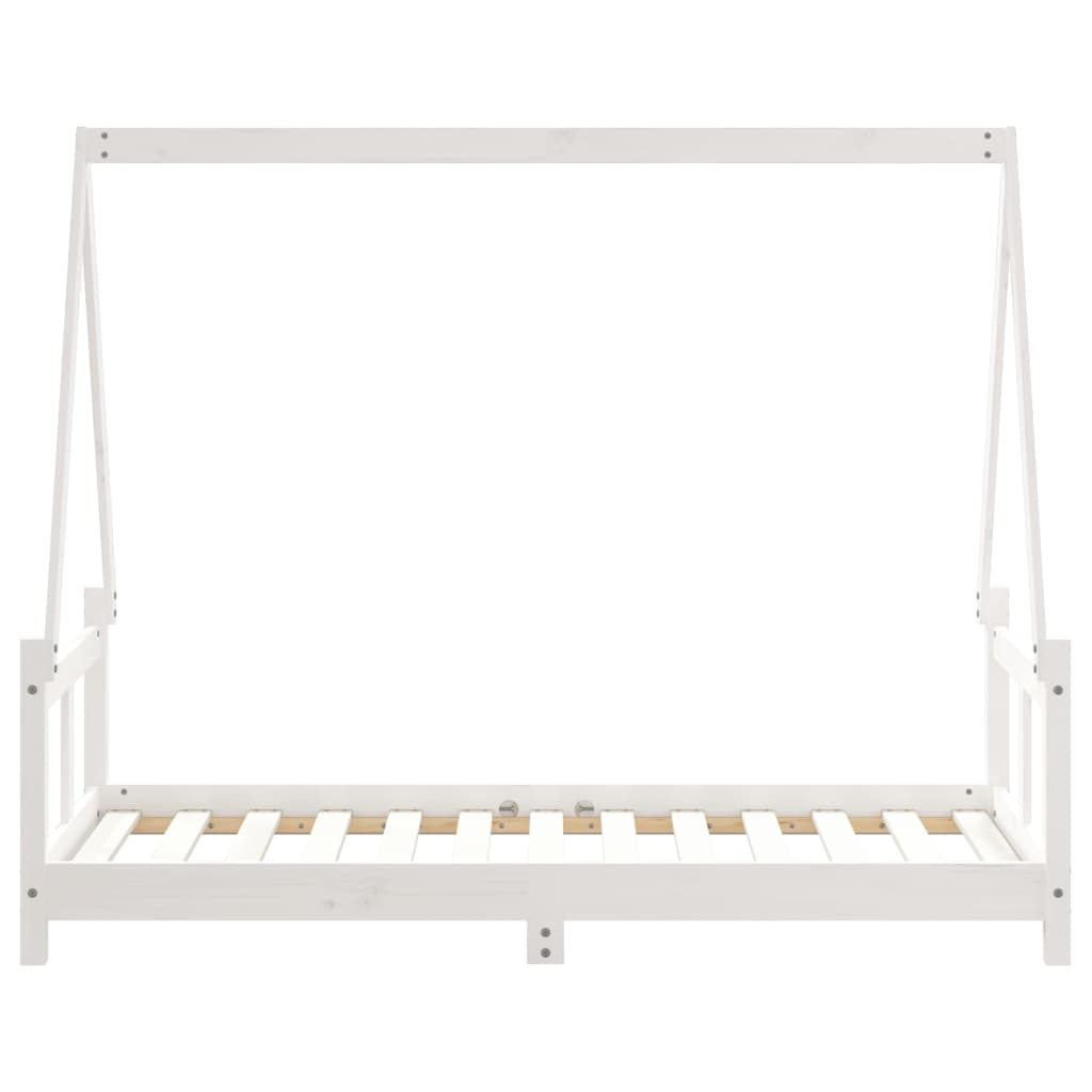 Cadre de lit pour enfant blanc 80x160 cm bois de pin massif - XIOS