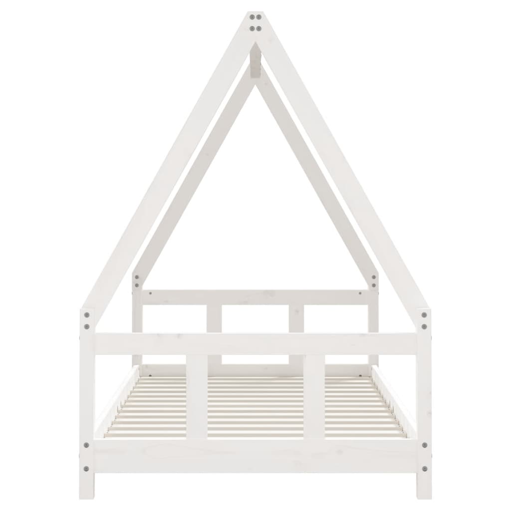 Cadre de lit pour enfants blanc 90x190 cm bois de pin massif - XIOS