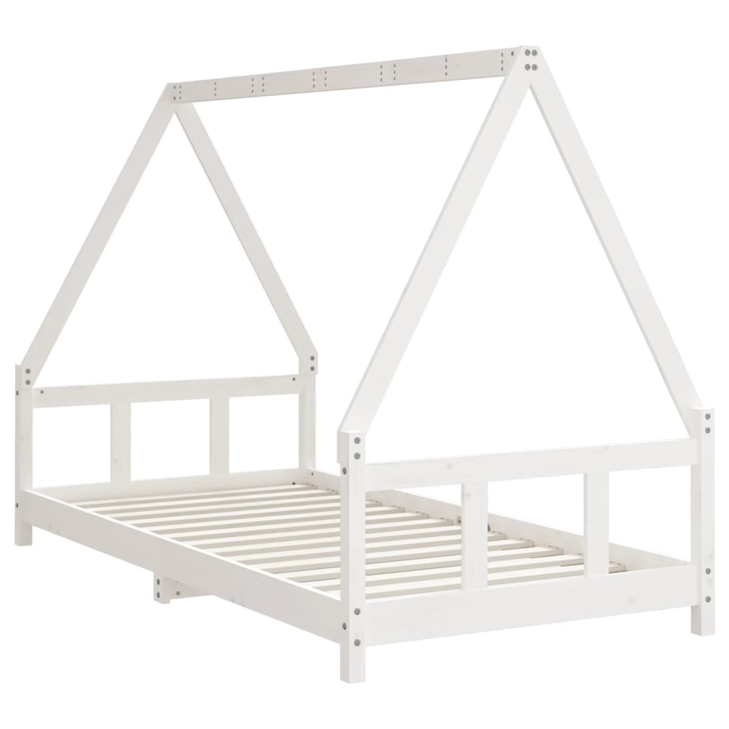 Cadre de lit pour enfants blanc 90x190 cm bois de pin massif - XIOS