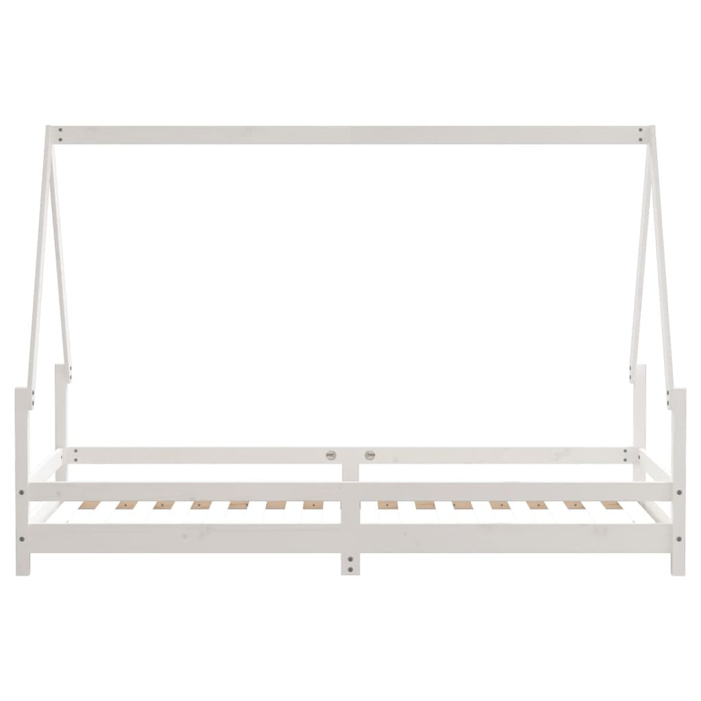 Cadre de lit pour enfants blanc 90x200 cm bois de pin massif - XIOS