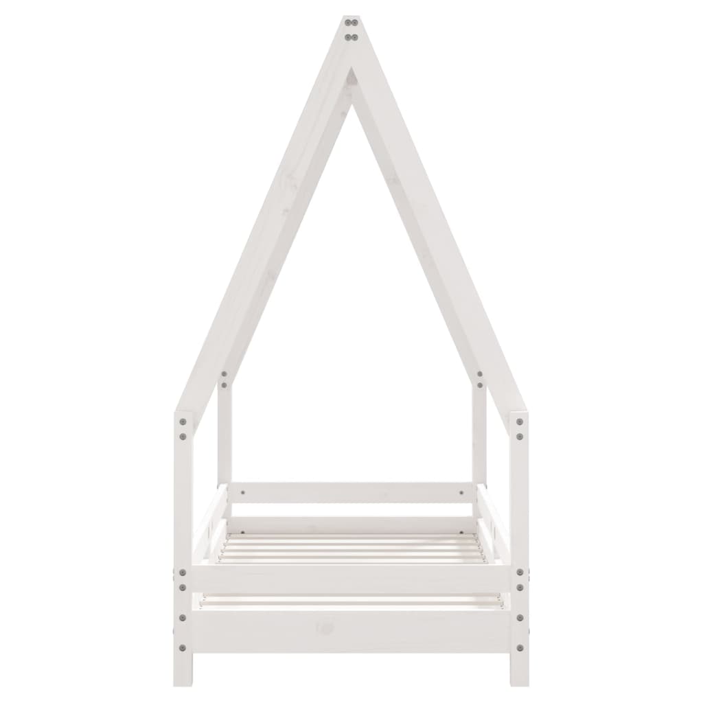Cadre de lit pour enfant blanc 70x140 cm bois de pin massif - XIOS