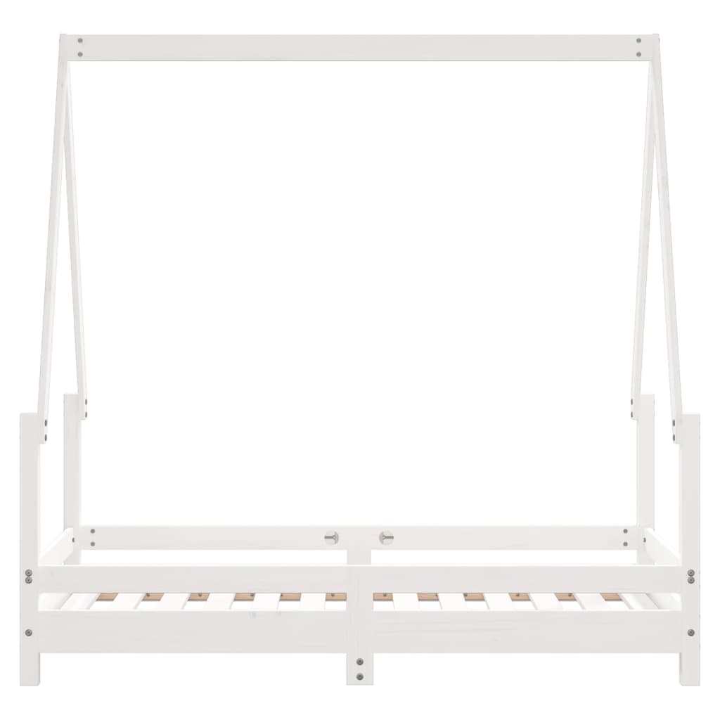 Cadre de lit pour enfant blanc 70x140 cm bois de pin massif - XIOS