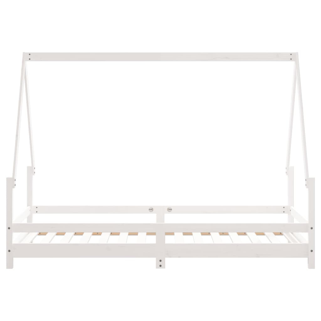 Cadre de lit pour enfants blanc 90x190 cm bois de pin massif - XIOS