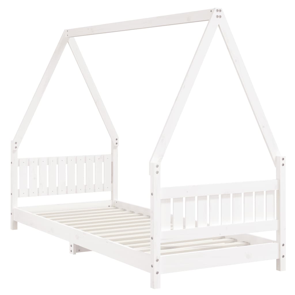Cadre de lit pour enfants blanc 80x200 cm bois de pin massif - XIOS