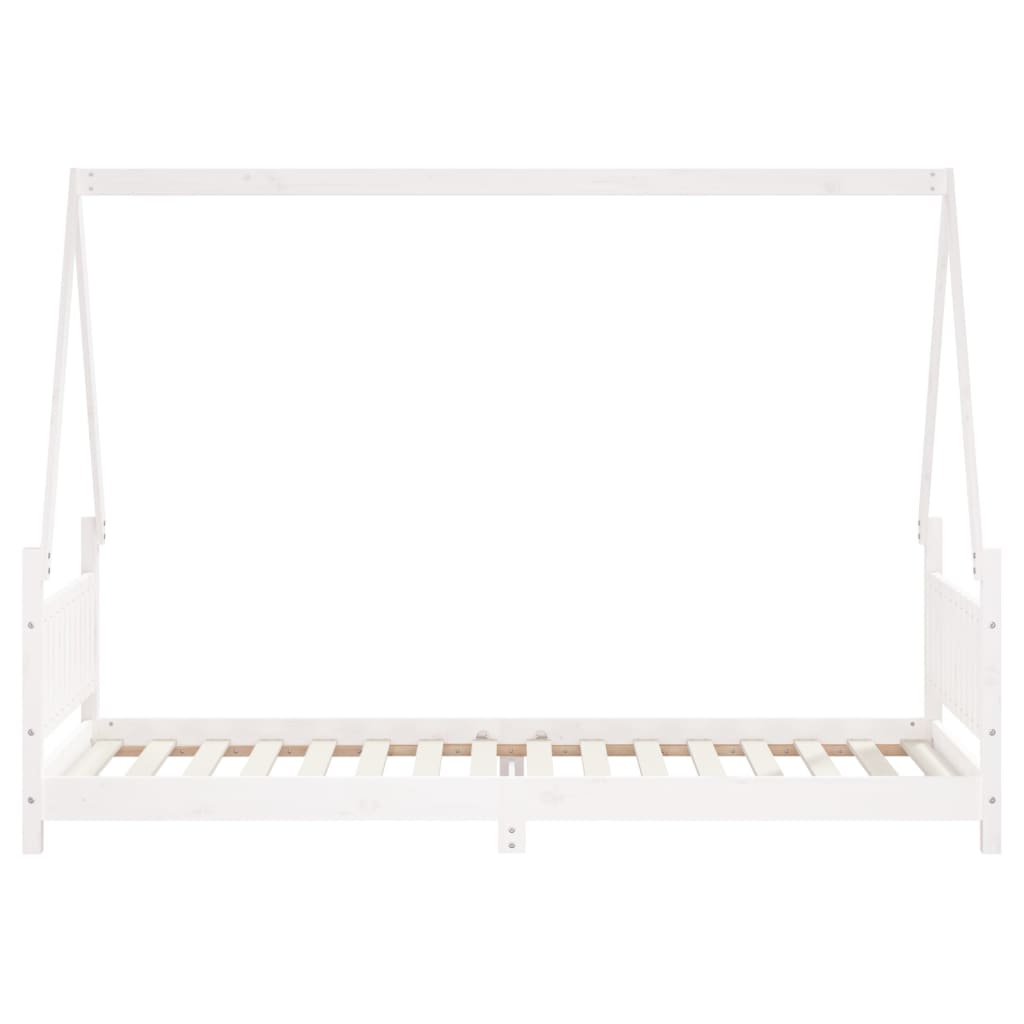 Cadre de lit pour enfants blanc 80x200 cm bois de pin massif - XIOS