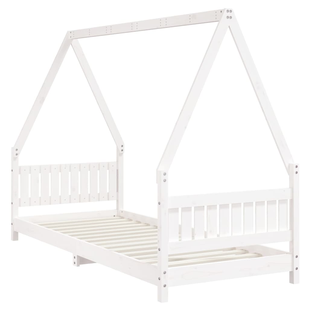 Cadre de lit pour enfants blanc 80x200 cm bois de pin massif - XIOS
