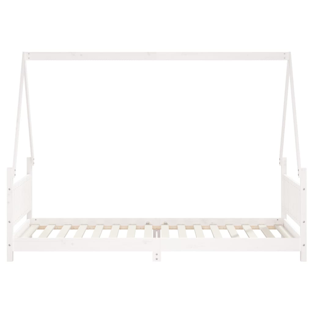 Cadre de lit pour enfants blanc 90x200 cm bois de pin massif - XIOS