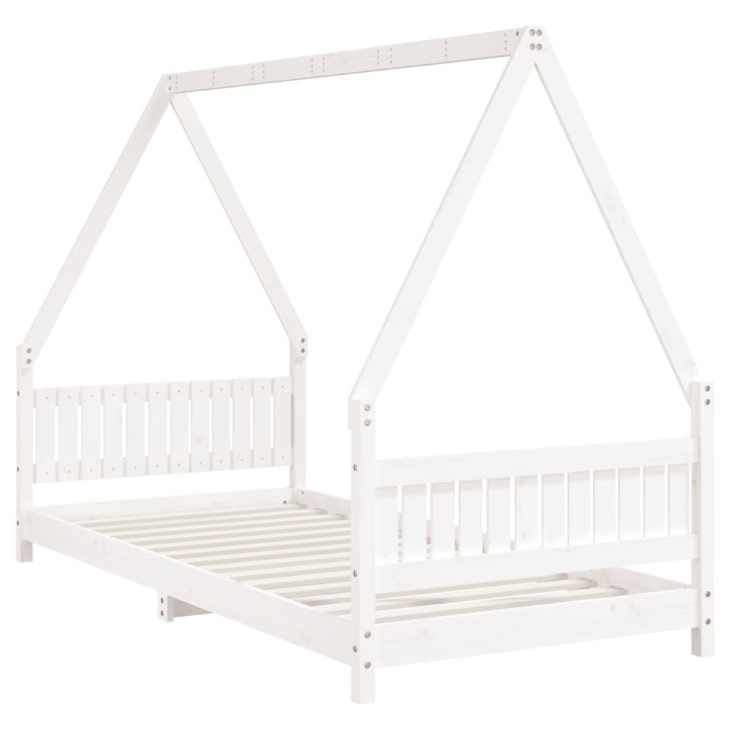 Cadre de lit pour enfants blanc 90x200 cm bois de pin massif - XIOS
