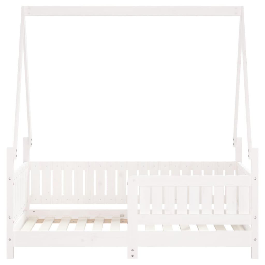 Cadre de lit pour enfant blanc 70x140 cm bois de pin massif - XIOS