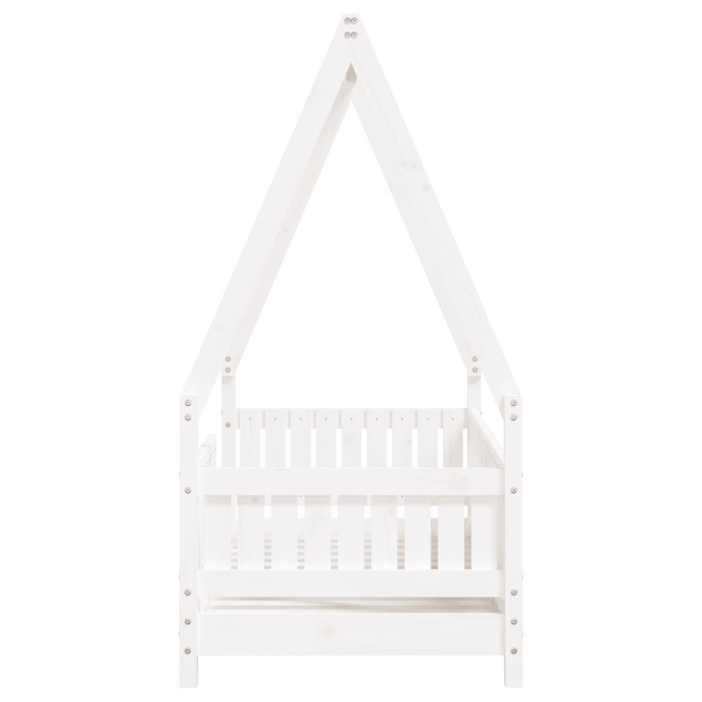 Cadre de lit pour enfant blanc 70x140 cm bois de pin massif - XIOS