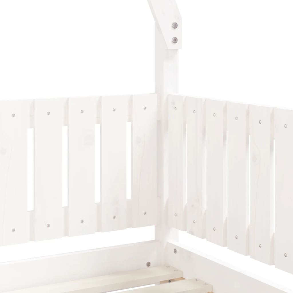 Cadre de lit pour enfant blanc 70x140 cm bois de pin massif - XIOS