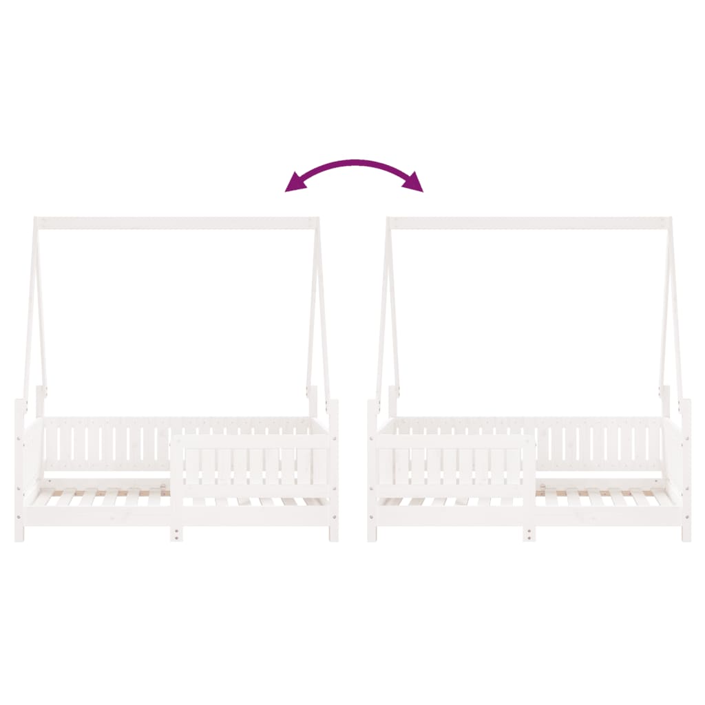 Cadre de lit pour enfant blanc 70x140 cm bois de pin massif - XIOS