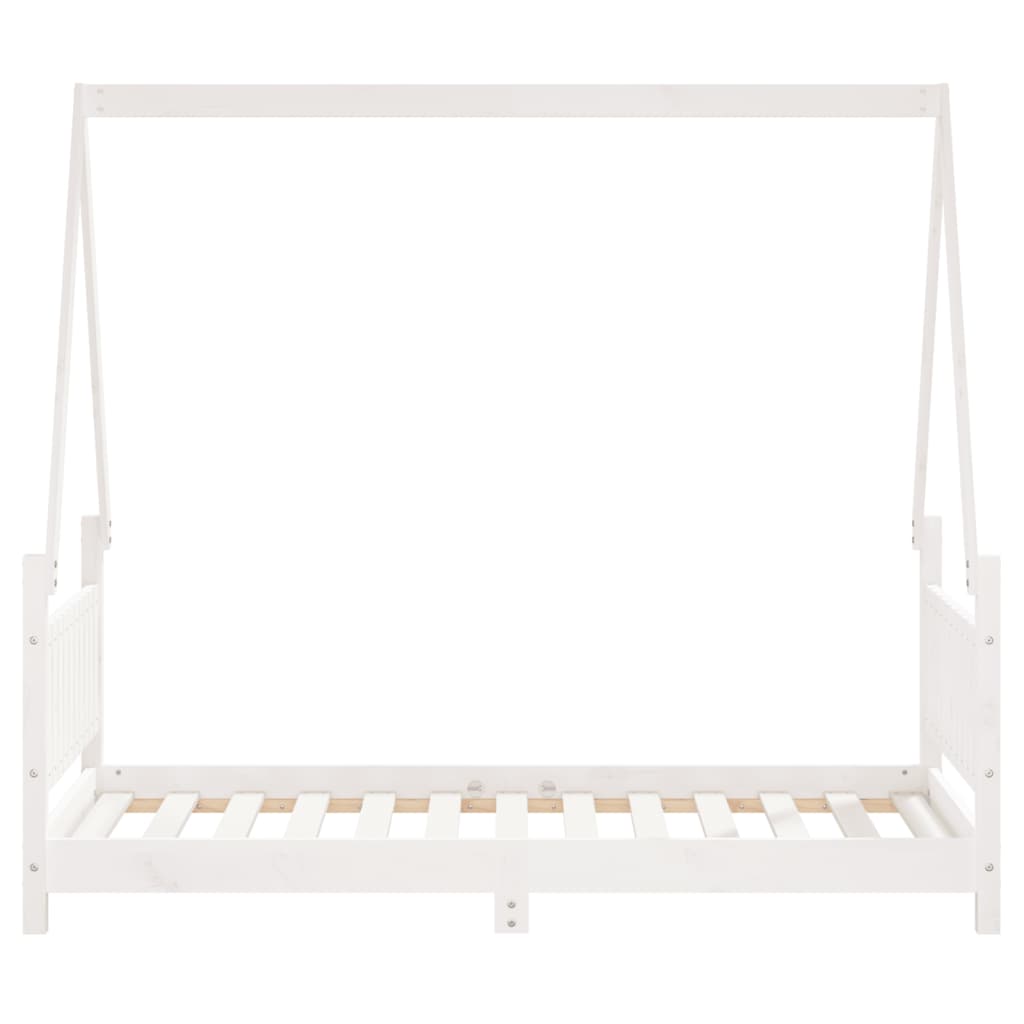Cadre de lit pour enfant blanc 80x160 cm bois de pin massif - XIOS