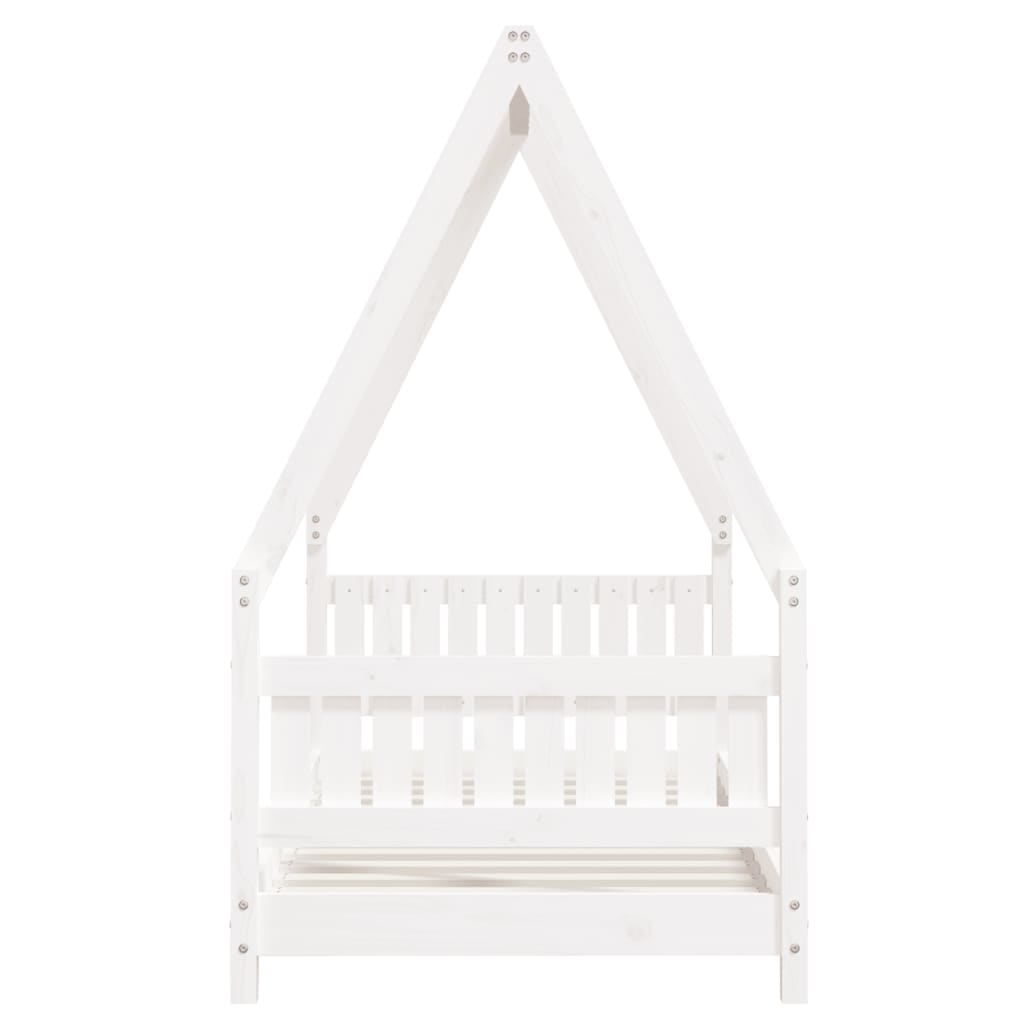 Cadre de lit pour enfant blanc 80x160 cm bois de pin massif - XIOS
