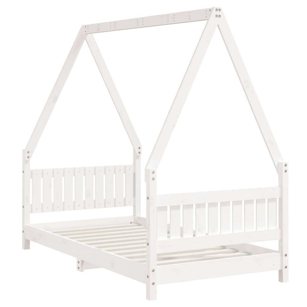Cadre de lit pour enfant blanc 80x160 cm bois de pin massif - XIOS