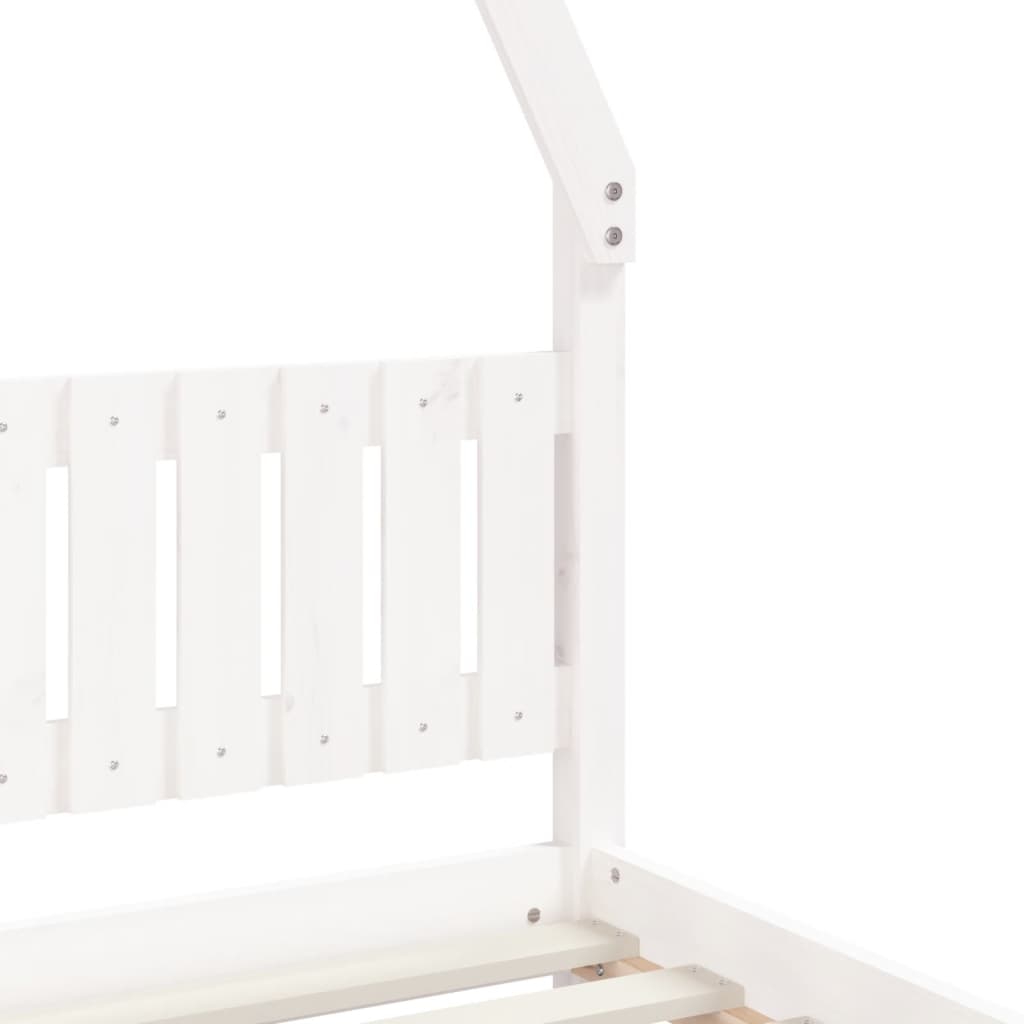 Cadre de lit pour enfant blanc 80x160 cm bois de pin massif - XIOS