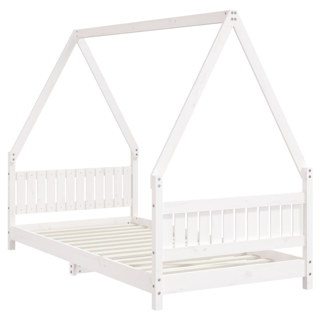 Cadre de lit pour enfants blanc 90x190 cm bois de pin massif - XIOS