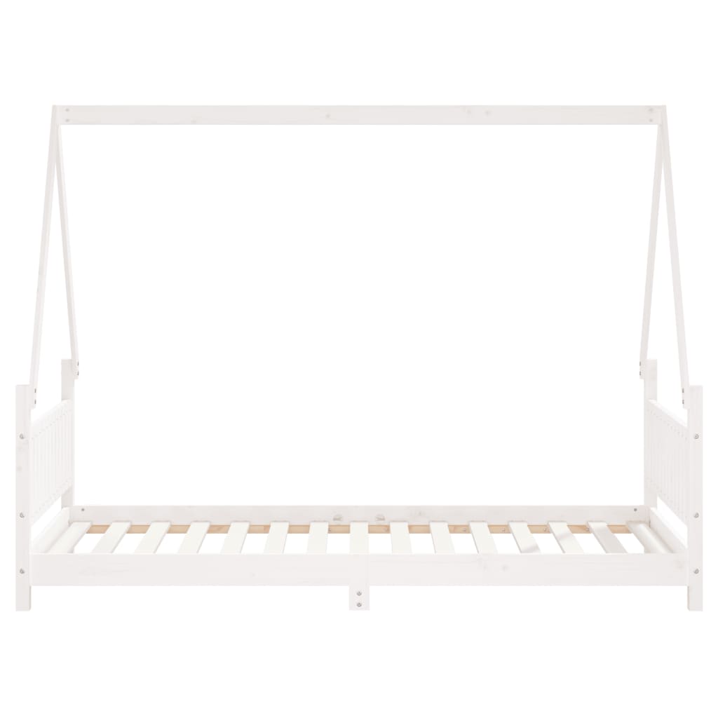 Cadre de lit pour enfants blanc 90x190 cm bois de pin massif - XIOS