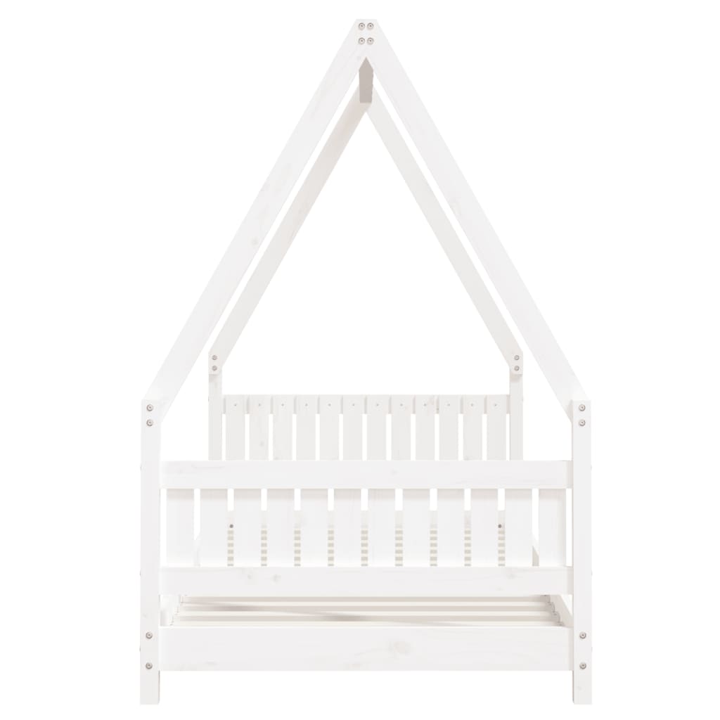Cadre de lit pour enfants blanc 90x190 cm bois de pin massif - XIOS