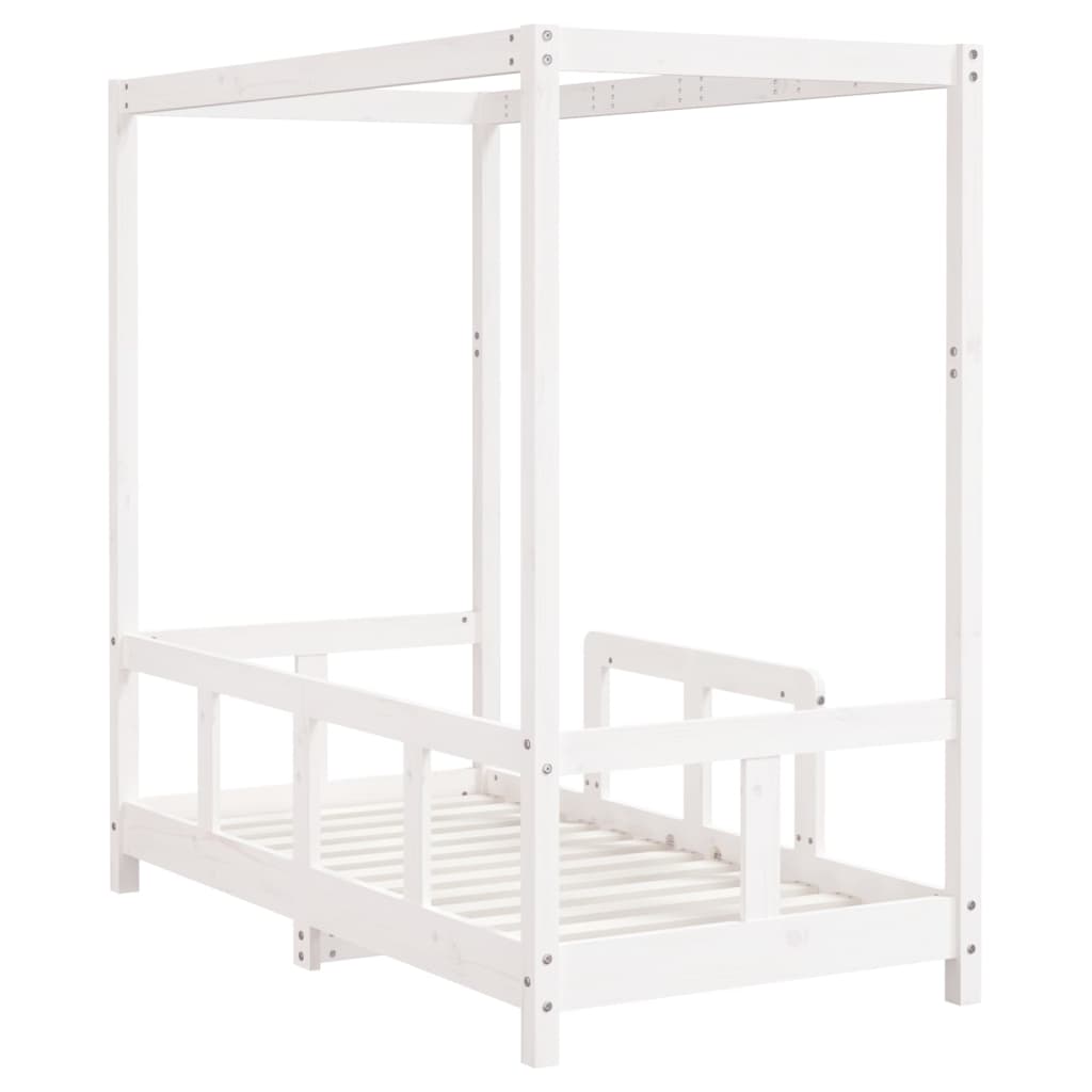 Cadre de lit pour enfant blanc 70x140 cm bois de pin massif - XIOS