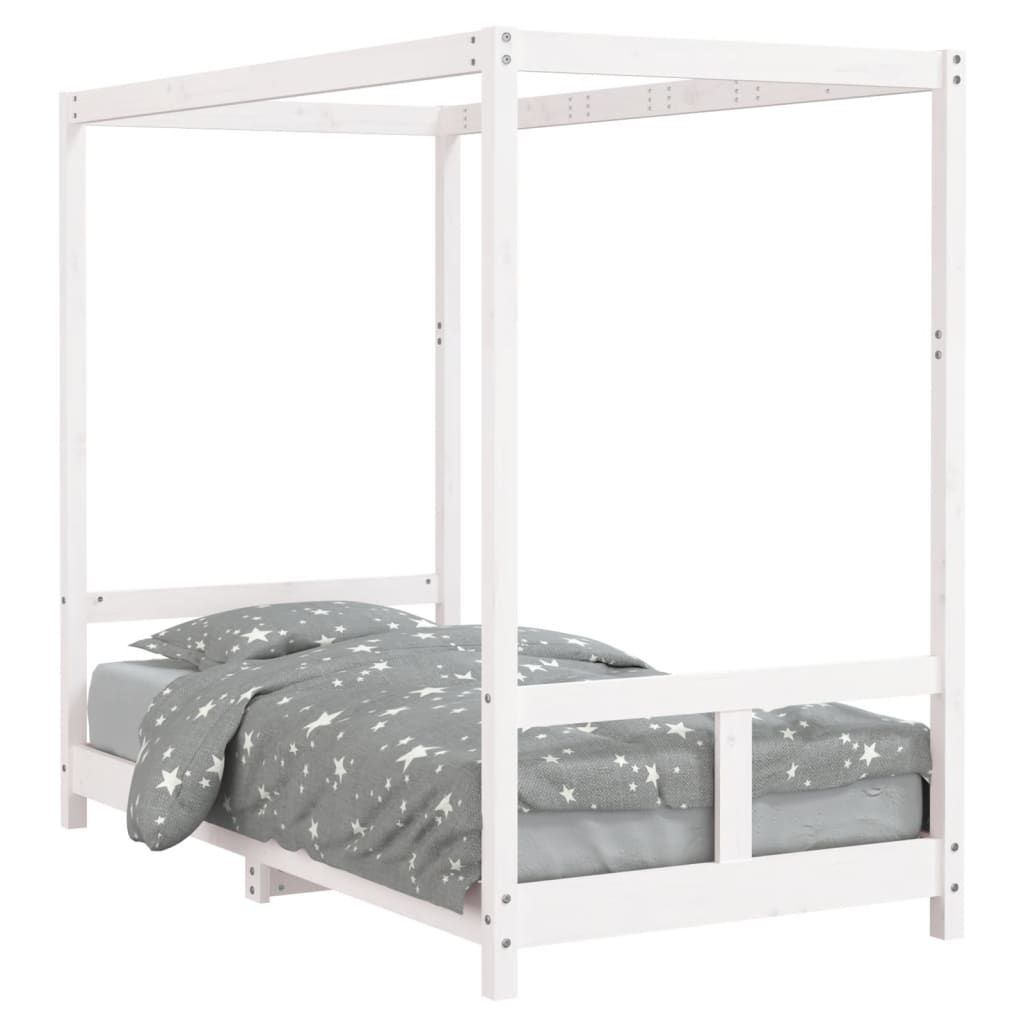 Cadre de lit pour enfant blanc 80x160 cm bois de pin massif - XIOS