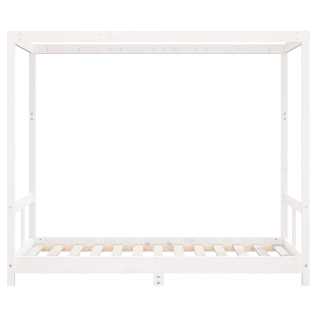 Cadre de lit pour enfant blanc 80x160 cm bois de pin massif - XIOS