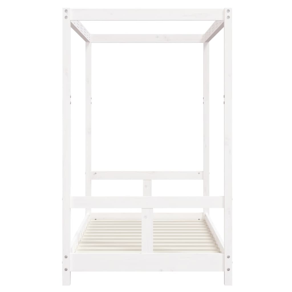 Cadre de lit pour enfant blanc 80x160 cm bois de pin massif - XIOS