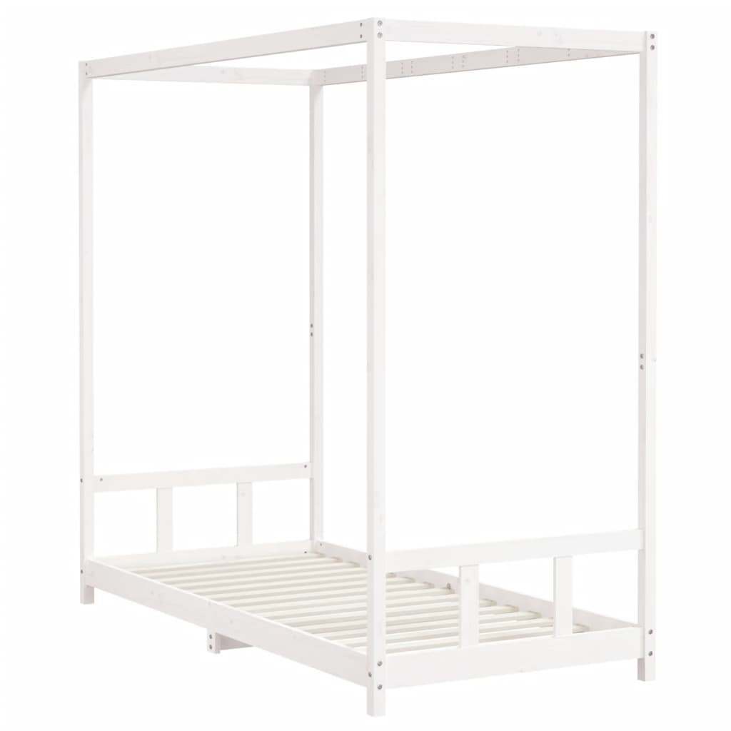 Cadre de lit pour enfants blanc 90x200 cm bois de pin massif - XIOS
