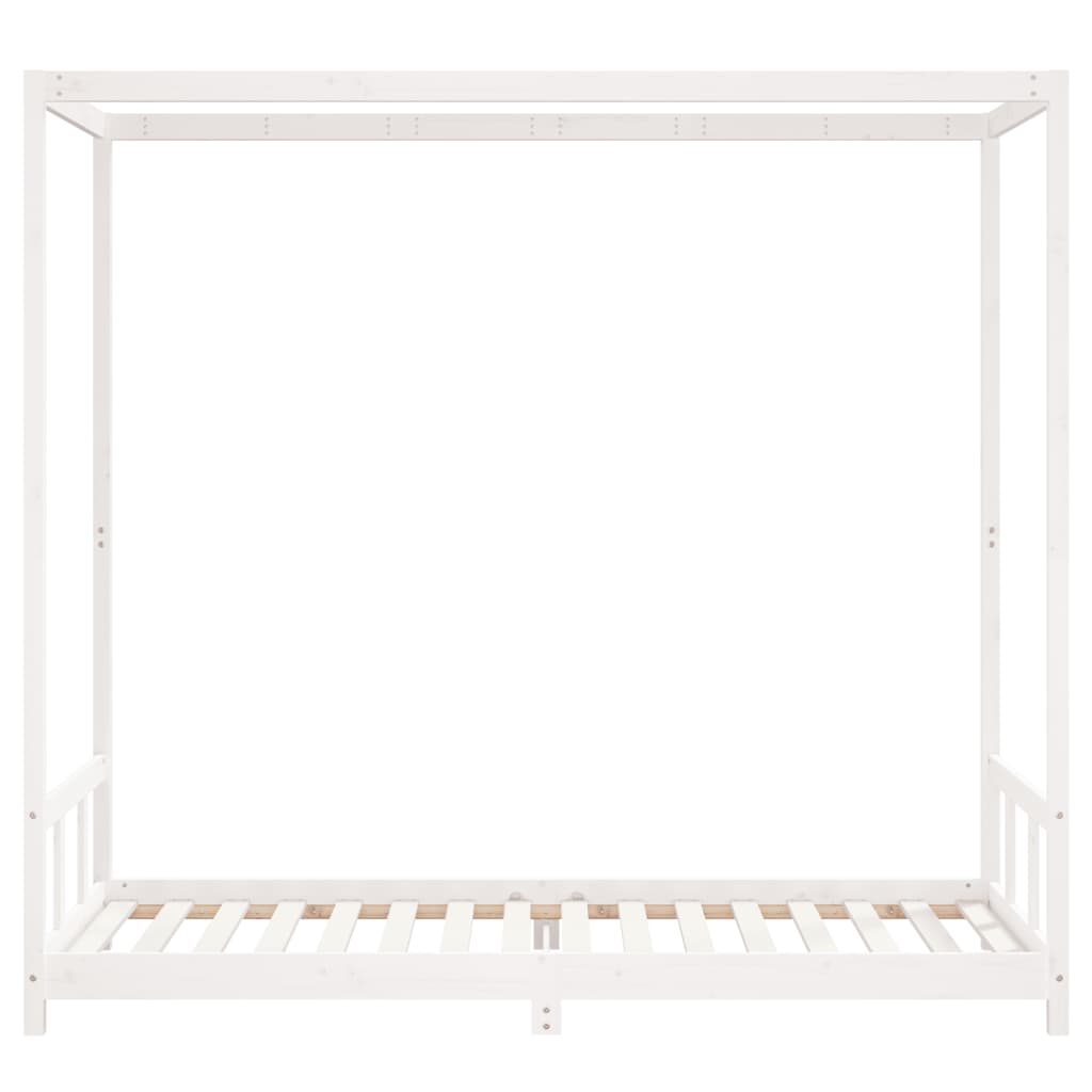 Cadre de lit pour enfants blanc 90x200 cm bois de pin massif - XIOS