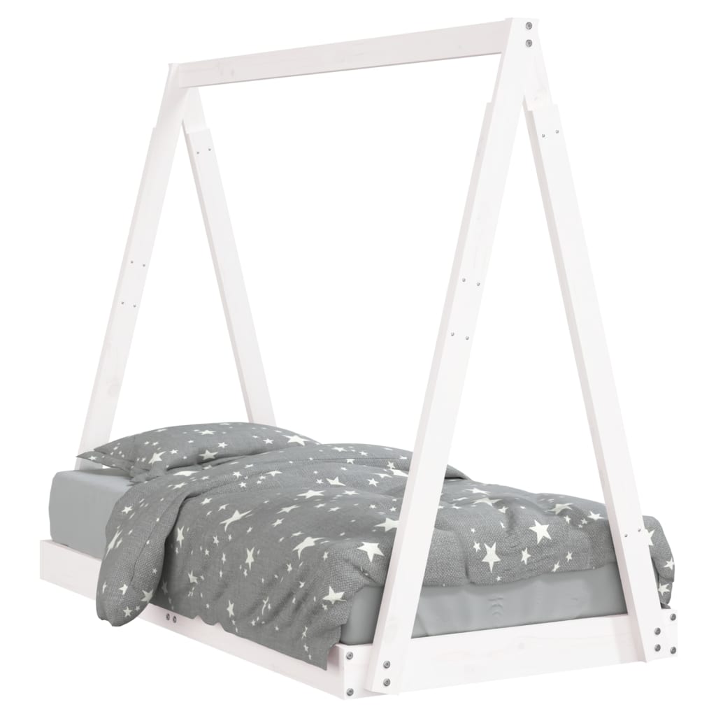 Cadre de lit pour enfant blanc 70x140 cm bois de pin massif - XIOS