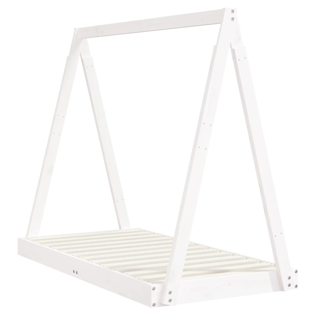 Cadre de lit pour enfant blanc 70x140 cm bois de pin massif - XIOS