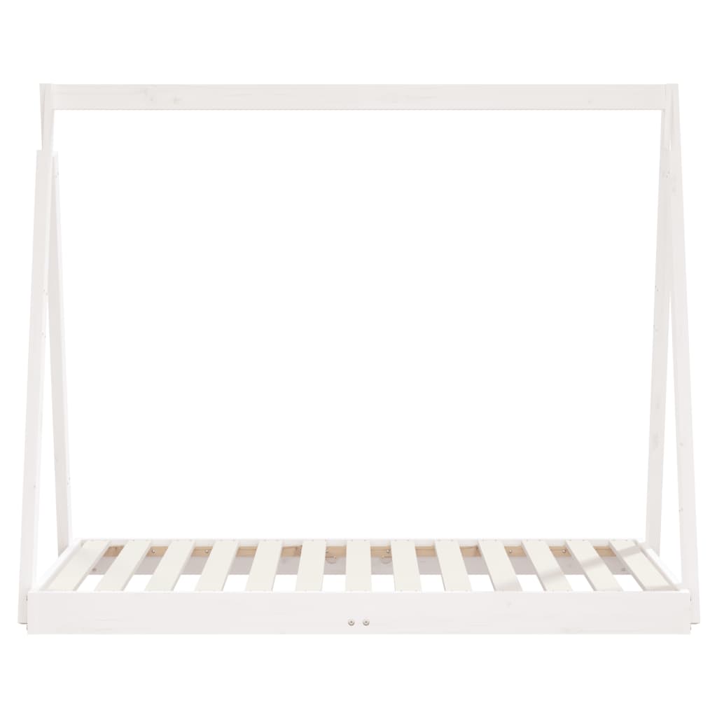 Cadre de lit pour enfant blanc 70x140 cm bois de pin massif - XIOS