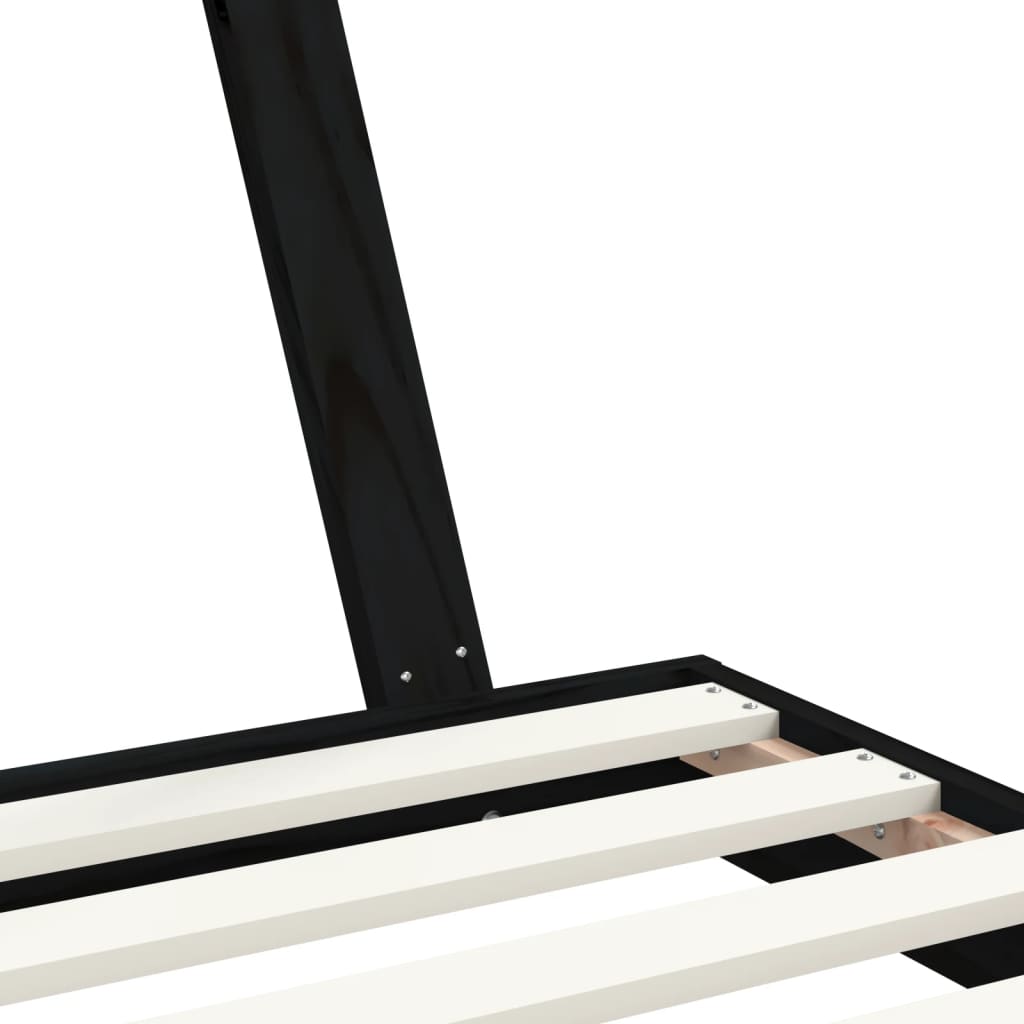 Cadre de lit pour enfants noir 90x190 cm bois de pin massif - XIOS