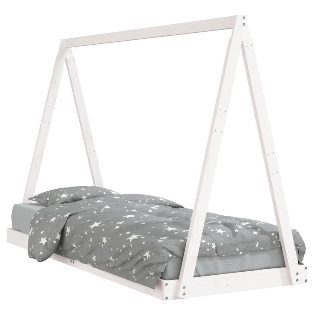 Cadre de lit pour enfants blanc 80x200 cm bois de pin massif - XIOS