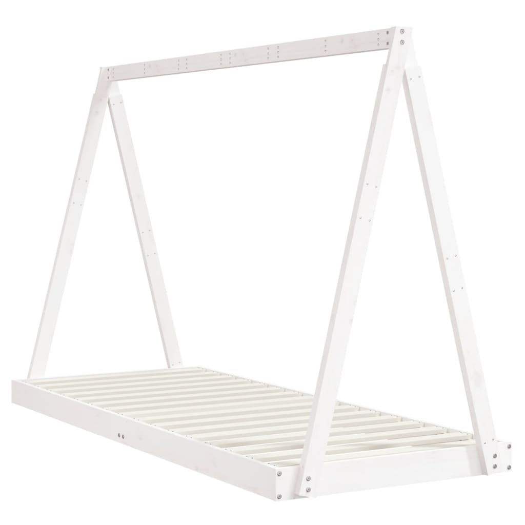 Cadre de lit pour enfants blanc 80x200 cm bois de pin massif - XIOS