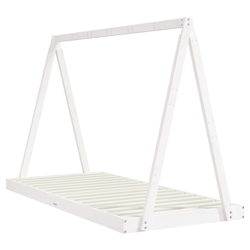 Cadre de lit pour enfants blanc 90x200 cm bois de pin massif - XIOS