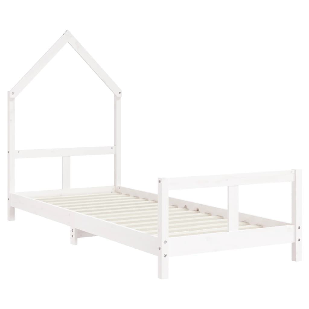 Cadre de lit pour enfants blanc 80x200 cm bois de pin massif - XIOS