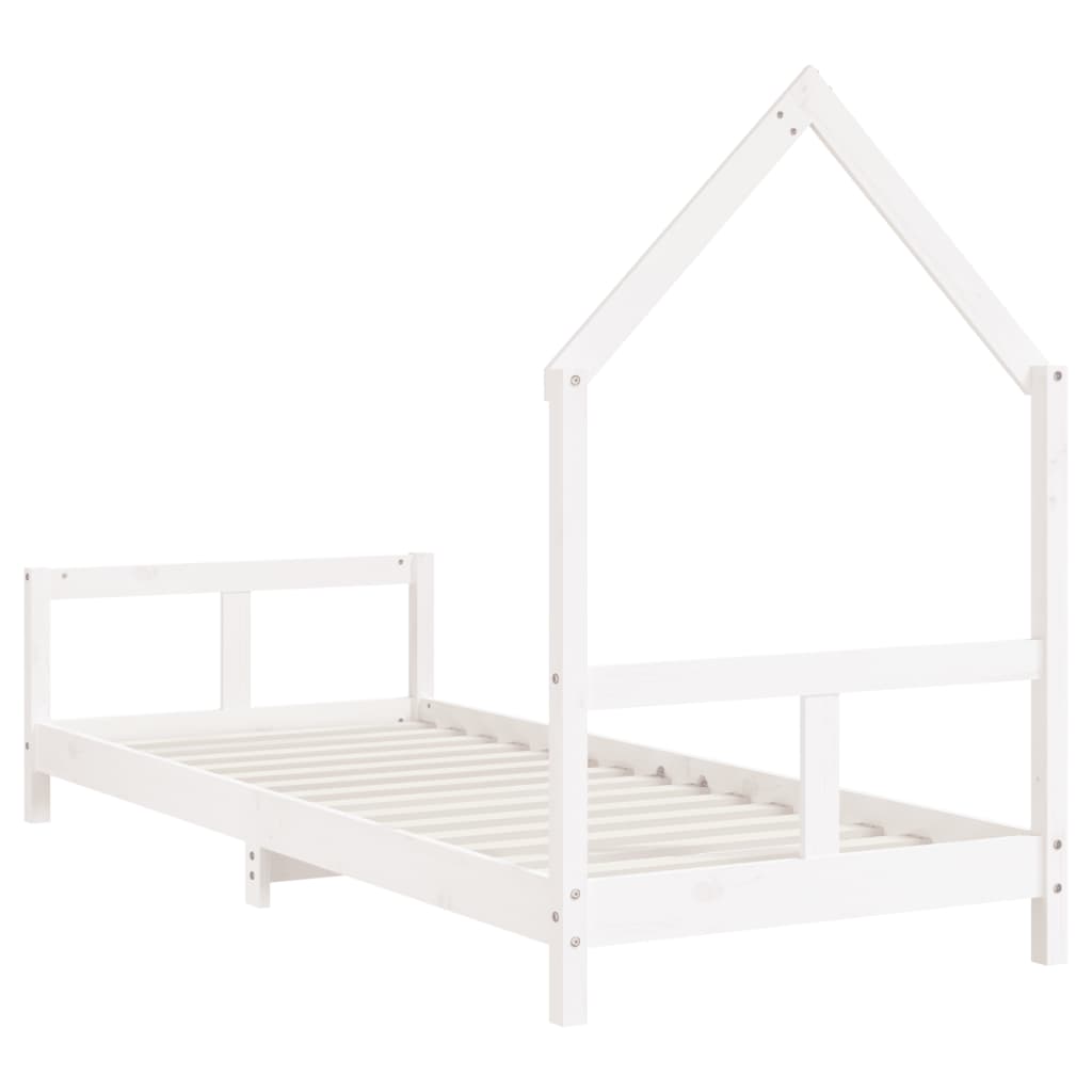 Cadre de lit pour enfants blanc 80x200 cm bois de pin massif - XIOS