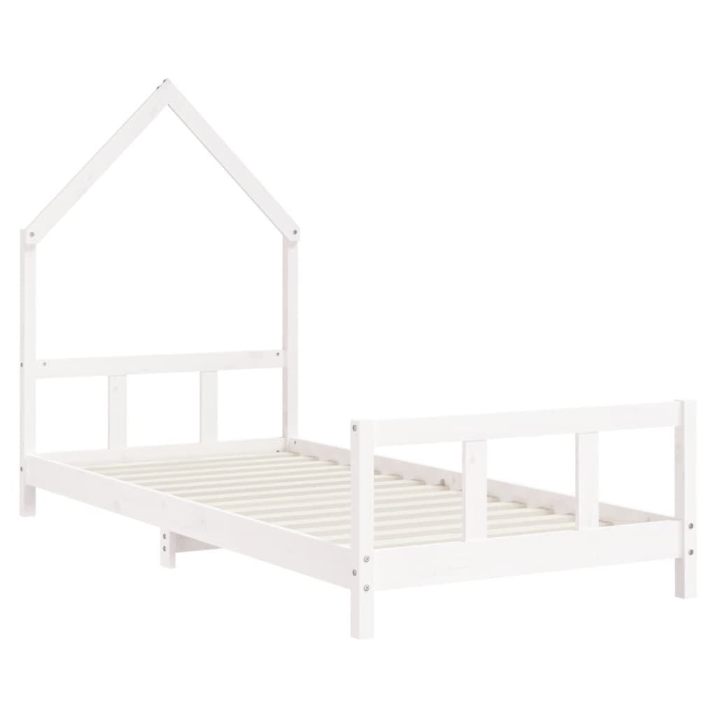 Cadre de lit pour enfants blanc 90x200 cm bois de pin massif - XIOS