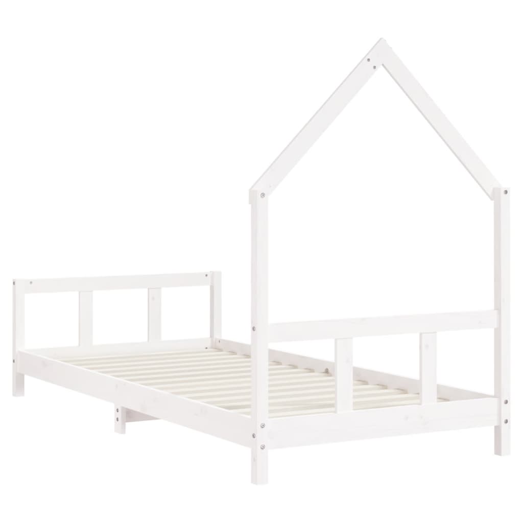 Cadre de lit pour enfants blanc 90x200 cm bois de pin massif - XIOS